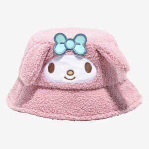 Sanrio My Melody Sherpa 3D Ear Bucket Hat Fuzzy NEW Bioworld